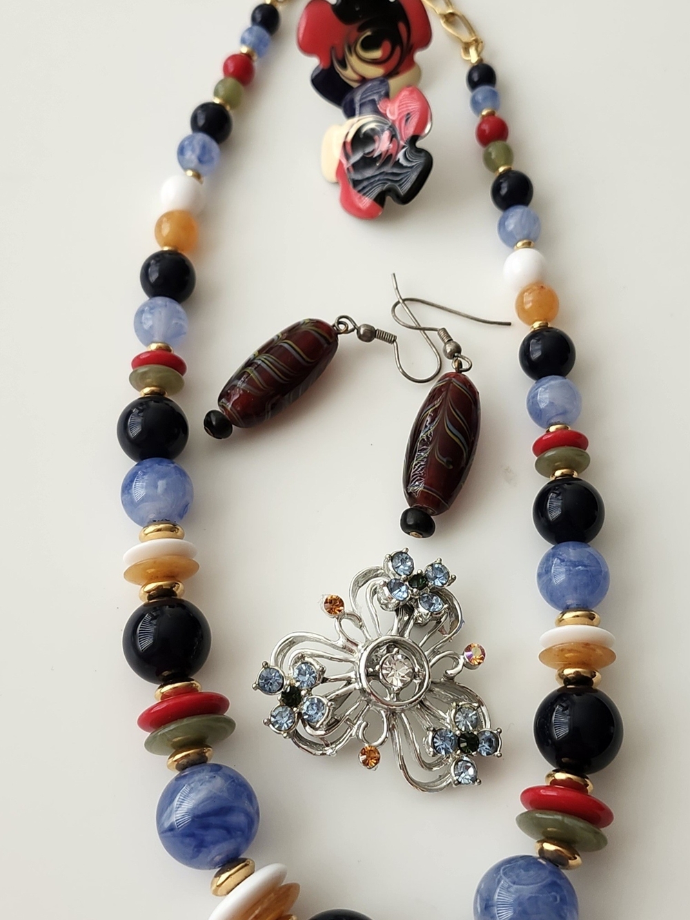Red And Blue Jewelry Lot - Vintage